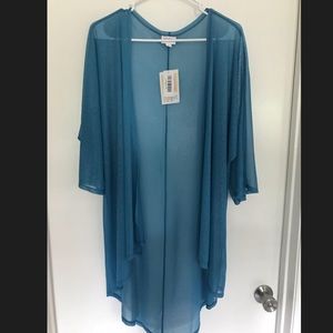 NWT LuLaRoe Lindsay Kimono Turquoise Size Medium